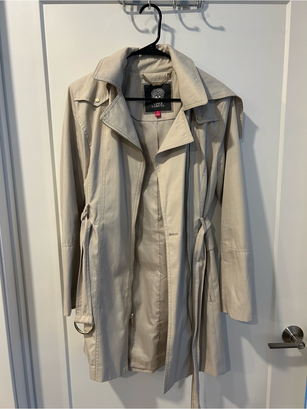Vince Camuto Light Beige Trench Coat with Belt - Picture 2 of 2